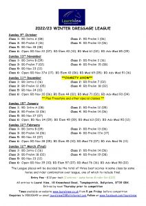 Winter Dressage League Schedule